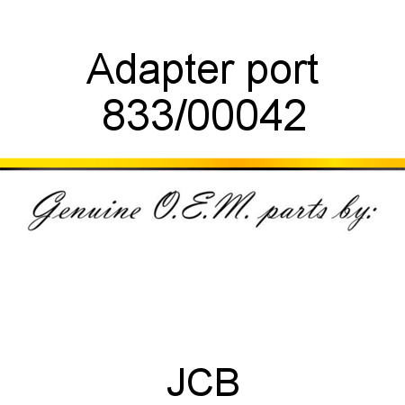 Adapter, port 833/00042