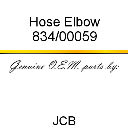 Hose, Elbow 834/00059