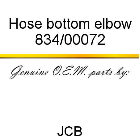 Hose, bottom elbow 834/00072