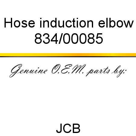 Hose, induction elbow 834/00085