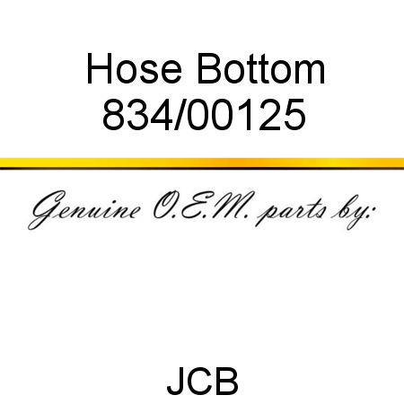 Hose, Bottom 834/00125