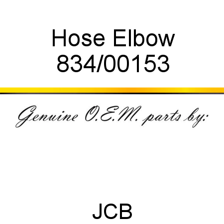 Hose, Elbow 834/00153
