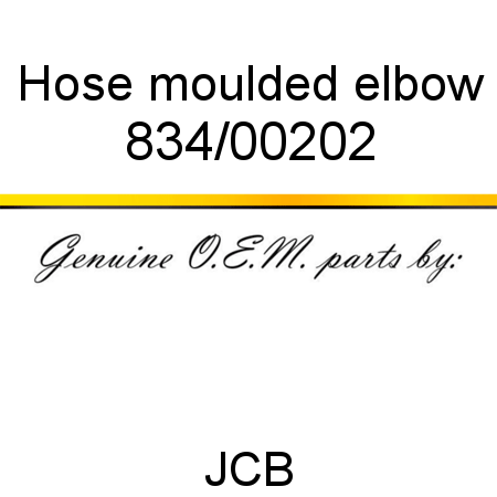 Hose, moulded elbow 834/00202