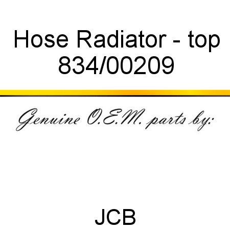 Hose, Radiator - top 834/00209