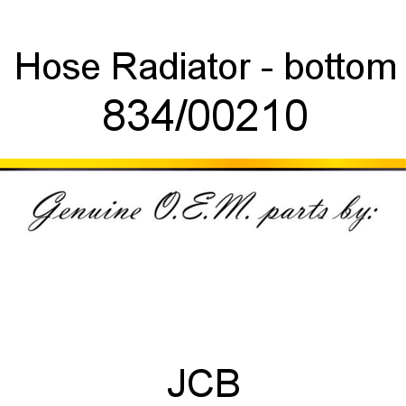 Hose, Radiator - bottom 834/00210