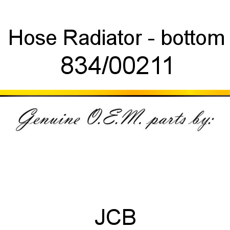Hose, Radiator - bottom 834/00211
