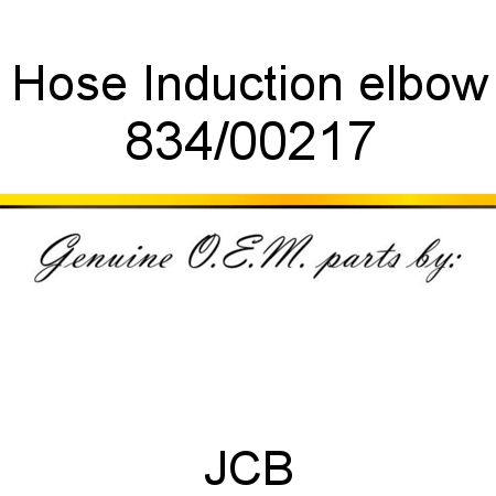 Hose, Induction elbow 834/00217