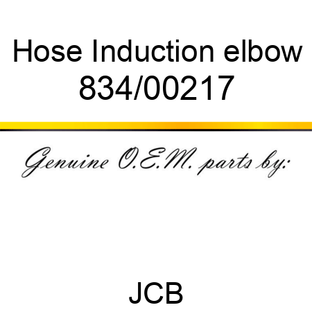 Hose, Induction elbow 834/00217