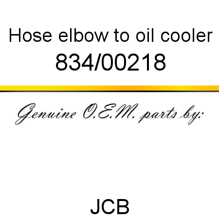Hose, elbow, to oil cooler 834/00218