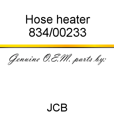 Hose, heater 834/00233