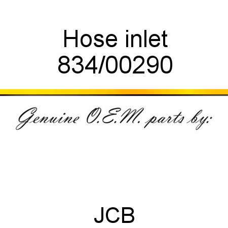 Hose, inlet 834/00290