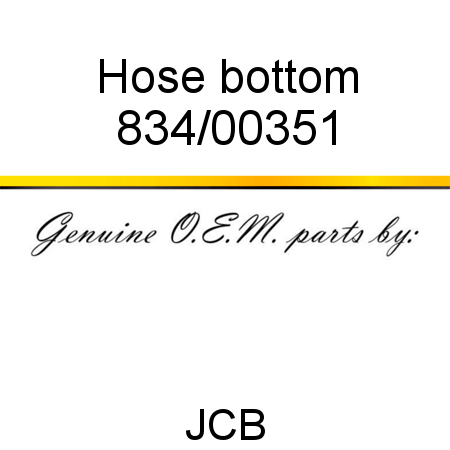 Hose, bottom 834/00351