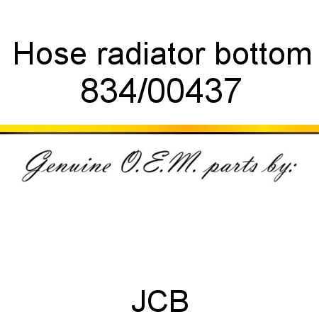 Hose, radiator bottom 834/00437