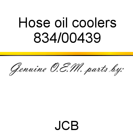 Hose, oil coolers 834/00439