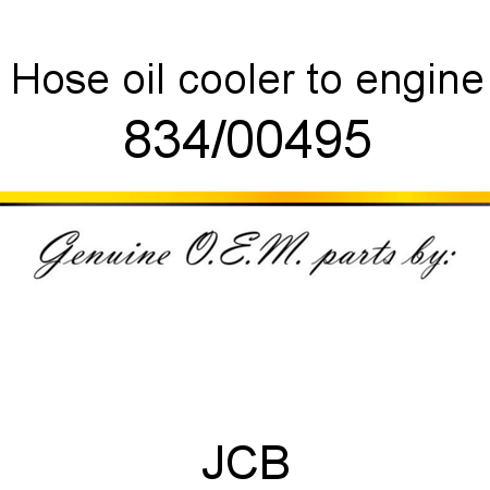 Hose, oil cooler to engine 834/00495
