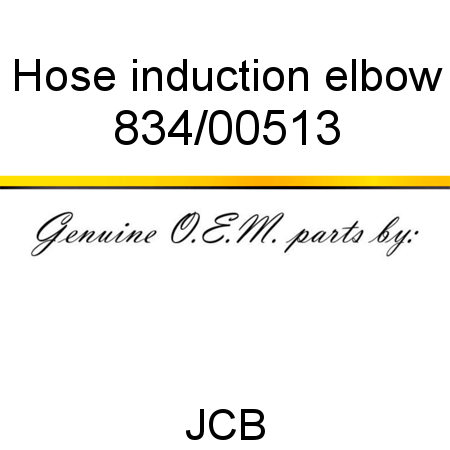 Hose, induction elbow 834/00513