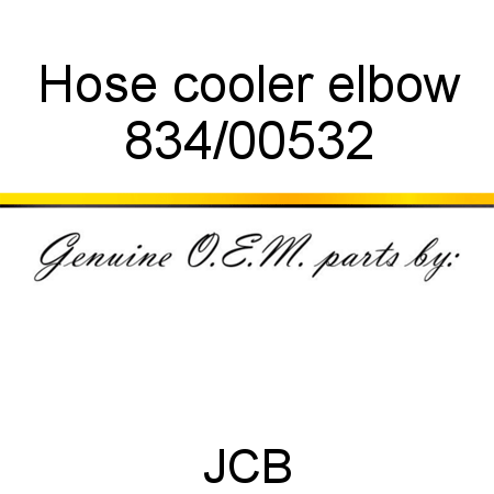 Hose, cooler elbow 834/00532