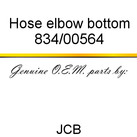 Hose, elbow, bottom 834/00564
