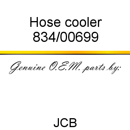 Hose, cooler 834/00699