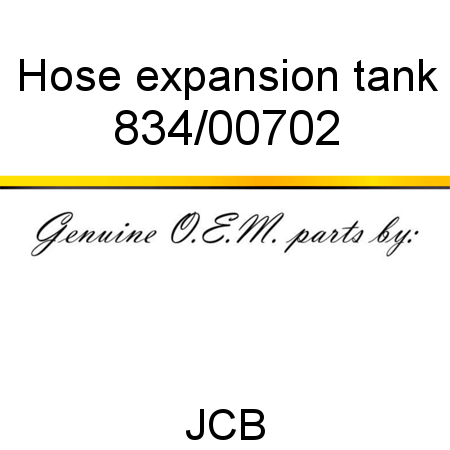 Hose, expansion tank 834/00702