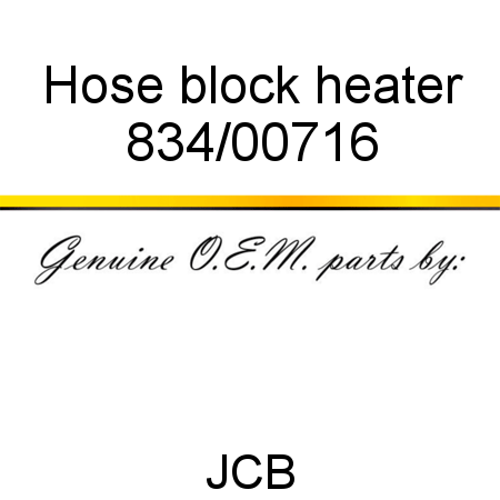 Hose, block heater 834/00716