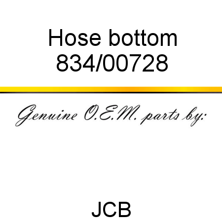 Hose, bottom 834/00728