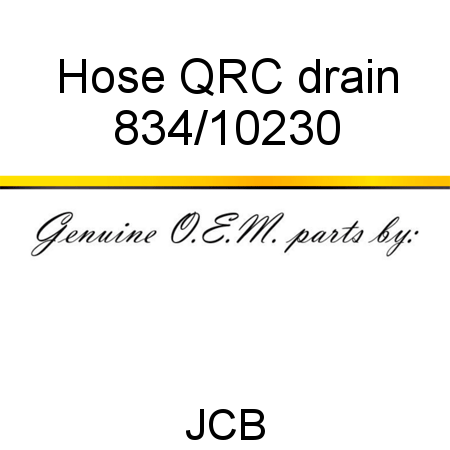 Hose, QRC drain 834/10230