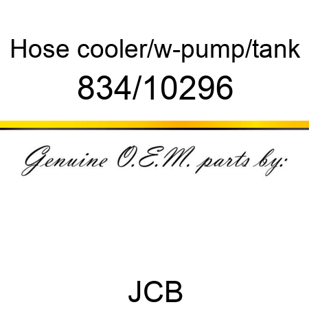 Hose, cooler/w-pump/tank 834/10296