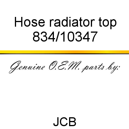 Hose, radiator top 834/10347