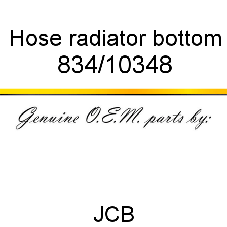 Hose, radiator bottom 834/10348