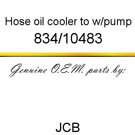 Hose, oil cooler to w/pump 834/10483