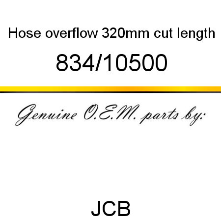 Hose, overflow, 320mm cut length 834/10500