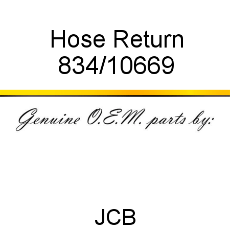 Hose, Return 834/10669