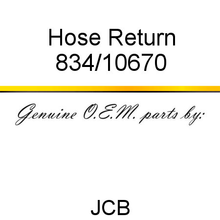 Hose, Return 834/10670