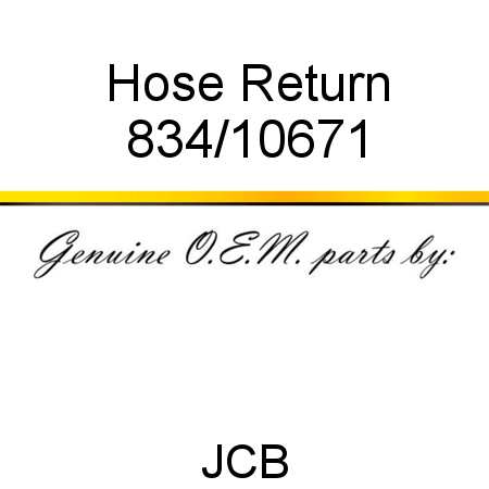 Hose, Return 834/10671