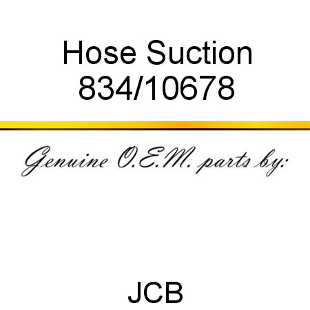 Hose, Suction 834/10678