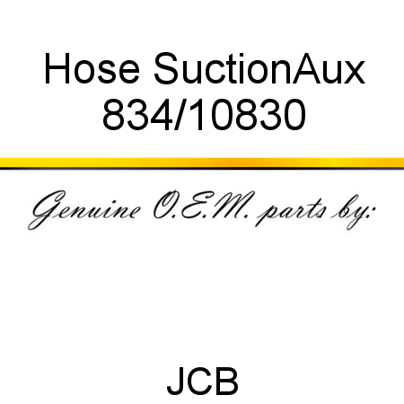 Hose, Suction,Aux 834/10830