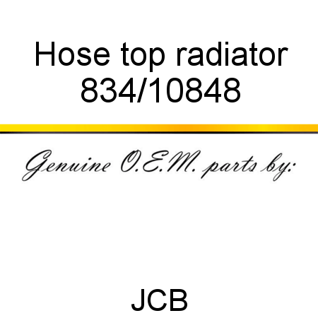 Hose, top radiator 834/10848