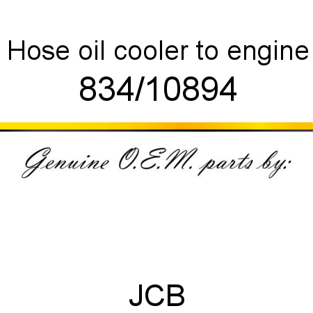Hose, oil cooler to engine 834/10894