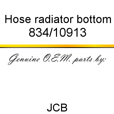Hose, radiator bottom 834/10913