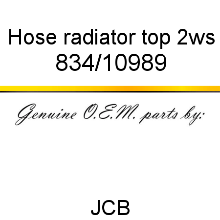 Hose, radiator top, 2ws 834/10989