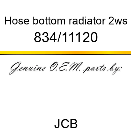 Hose, bottom radiator 2ws 834/11120