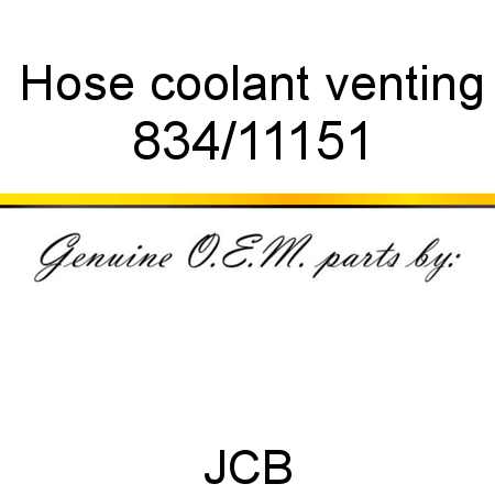 Hose, coolant venting 834/11151