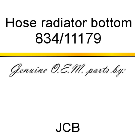Hose, radiator bottom 834/11179