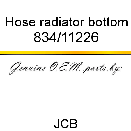 Hose, radiator bottom 834/11226