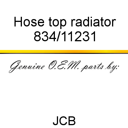 Hose, top radiator 834/11231