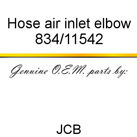 Hose, air inlet elbow 834/11542