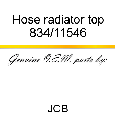 Hose, radiator top 834/11546