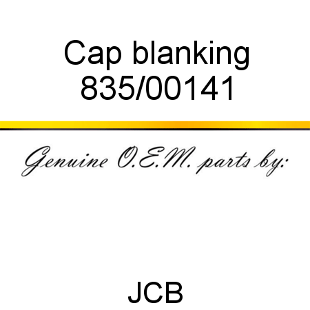 Cap, blanking 835/00141