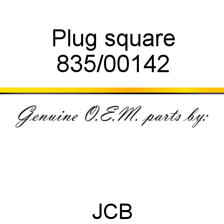 Plug, square 835/00142